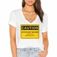 A Simple Yellow Warning Sign For Introvert Women's Jersey Short Sleeve Deep V-Neck Tshirt A Simple Yellow Warning Sign For Introvert Women's Jersey Short Sleeve Deep V-Neck Tshirt