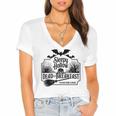 Sleepy Hollow Dead And Breakfast Please Book A Head Women's Jersey Short Sleeve Deep V-Neck Tshirt