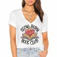 Slow Burn Book Club Romantasy Trope Smut Dark Romance Reader Women's Jersey Short Sleeve Deep V-Neck Tshirt Slow Burn Book Club Romantasy Trope Smut Dark Romance Reader Women's Jersey Short Sleeve Deep V-Neck Tshirt