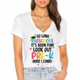 So Long Preschool Pre-K Here I Come Graduation Women's Jersey Short Sleeve Deep V-Neck Tshirt