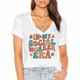 In My Social Worker Era Cute Social Worker Graduation MSW Women's Jersey Short Sleeve Deep V-Neck Tshirt