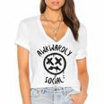 Socially Awkward Introvert Social Anxious Awkwardly Social Women's Jersey Short Sleeve Deep V-Neck Tshirt