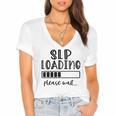 Speech Pathologist Loading 2021 Graduation Speech Therapist Women's Jersey Short Sleeve Deep V-Neck Tshirt