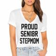Stepmom Stepmother SEN18R Grad Senior Graduation Party Shirt Women's Jersey Short Sleeve Deep V-Neck Tshirt