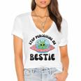 Stop Perceiving Me Bestie Alien Neurodivergent Introvert Women's Jersey Short Sleeve Deep V-Neck Tshirt Stop Perceiving Me Bestie Alien Neurodivergent Introvert Women's Jersey Short Sleeve Deep V-Neck Tshirt