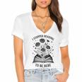 I Stopped Reading To Be Here Introvert Book Lover Bookworm Women's Jersey Short Sleeve Deep V-Neck Tshirt