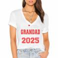 Super Proud Grandad Of 2025 Graduate Graduation Family Premium Women's Jersey Short Sleeve Deep V-Neck Tshirt