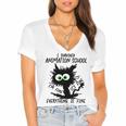 I Survived Animation School Graduation 2026 Women's Jersey Short Sleeve Deep V-Neck Tshirt
