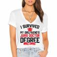 I Survived My Girlfriend's Juris Doctor Degree Graduation Women's Jersey Short Sleeve Deep V-Neck Tshirt
