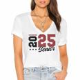 Swimming Senior Night Swimming Senior 2025 Graduation 59 Women's Jersey Short Sleeve Deep V-Neck Tshirt