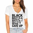Taekwondo Belt Club Graduation Women's Jersey Short Sleeve Deep V-Neck Tshirt