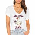 Teacher Silly Goose Reading Book Teaching Tiny Human Tamer Women's Jersey Short Sleeve Deep V-Neck Tshirt