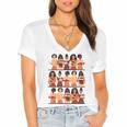 History Month Educated Black Women Girls Reading Books Women's Jersey Short Sleeve Deep V-Neck Tshirt