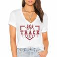 Track Senior Night Track Senior 2025 Graduation 36 Women's Jersey Short Sleeve Deep V-Neck Tshirt