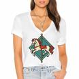 Vintage Carousel Horse Merry Go Round Nostalgia Art Premium Women's Jersey Short Sleeve Deep V-Neck Tshirt