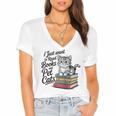 Vintage I Just Want To Read Books And Pet Cats Cat Raglan Baseball Tee Women's Jersey Short Sleeve Deep V-Neck Tshirt Vintage I Just Want To Read Books And Pet Cats Cat Raglan Baseball Tee Women's Jersey Short Sleeve Deep V-Neck Tshirt