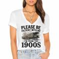 Vintage Be Patient With Me I'm From The 1900s Steam Train Women's Jersey Short Sleeve Deep V-Neck Tshirt Vintage Be Patient With Me I'm From The 1900s Steam Train Women's Jersey Short Sleeve Deep V-Neck Tshirt