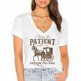 Vintage Please Be Patient With Me I'm From The 1900s On Back Women's Jersey Short Sleeve Deep V-Neck Tshirt Vintage Please Be Patient With Me I'm From The 1900s On Back Women's Jersey Short Sleeve Deep V-Neck Tshirt