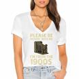 Vintage Please Be Patient With Me I'm From The 1900s Camera Premium Women's Jersey Short Sleeve Deep V-Neck Tshirt Vintage Please Be Patient With Me I'm From The 1900s Camera Premium Women's Jersey Short Sleeve Deep V-Neck Tshirt