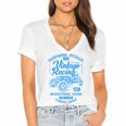 Vintage Racing Automotive Nostalgia Distressed Car Women's Jersey Short Sleeve Deep V-Neck Tshirt