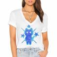 Yk2 Grunge Earthy Blue Cat With Stars Tomboy 90s Nostalgia Premium Tri-Blend Women's Jersey Short Sleeve Deep V-Neck Tshirt Yk2 Grunge Earthy Blue Cat With Stars Tomboy 90s Nostalgia Premium Tri-Blend Women's Jersey Short Sleeve Deep V-Neck Tshirt