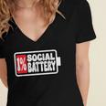 1 Social Battery Sarcastic Introverted Men Women Women's Jersey Short Sleeve Deep V-Neck Tshirt 1 Social Battery Sarcastic Introverted Men Women Women's Jersey Short Sleeve Deep V-Neck Tshirt
