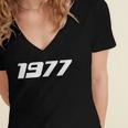 1977 Printed For 70's Birthdays Events Graduations T-Shirt Women's Jersey Short Sleeve Deep V-Neck Tshirt