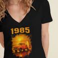 1985 Vintage Sunset Surf Truck Retro Beach Nostalgia Women's Jersey Short Sleeve Deep V-Neck Tshirt