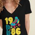 1986 Retro Raised In The 80s Old School Nostalgia Vibes Women's Jersey Short Sleeve Deep V-Neck Tshirt 1986 Retro Raised In The 80s Old School Nostalgia Vibes Women's Jersey Short Sleeve Deep V-Neck Tshirt