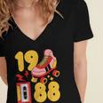 1988 Retro Raised On 80s Music Old School Nostalgia Punk Women's Jersey Short Sleeve Deep V-Neck Tshirt
