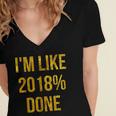 2018 Done High School Senior Graduation New Years Eve Shirt Women's Jersey Short Sleeve Deep V-Neck Tshirt