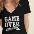 2018 Game Over College High School Graduation Senior Shirt Women's Jersey Short Sleeve Deep V-Neck Tshirt