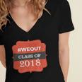 We Out 2018 Graduation Shirts Women's Jersey Short Sleeve Deep V-Neck Tshirt