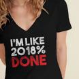 2018 Percent Done Senior Graduation Shirt Women's Jersey Short Sleeve Deep V-Neck Tshirt