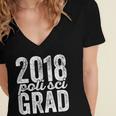 2018 Political Science Graduation Graduate Degree Women's Jersey Short Sleeve Deep V-Neck Tshirt
