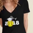 2018 Softball Senior Graduation Shirt For Girls Grad Women's Jersey Short Sleeve Deep V-Neck Tshirt