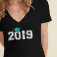 2019 Graduate Graduation Shirt For Senior 2019 Women's Jersey Short Sleeve Deep V-Neck Tshirt