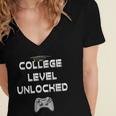 2019 High School Graduation College Level Unlocked Tee Women's Jersey Short Sleeve Deep V-Neck Tshirt