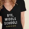 2019 Middle School Graduation Junior High Student Shirt Women's Jersey Short Sleeve Deep V-Neck Tshirt