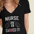 2019 Nurse RN Graduation Women's Jersey Short Sleeve Deep V-Neck Tshirt