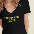 2019 PhinisheD Graduation Ph D College Phinished Women's Jersey Short Sleeve Deep V-Neck Tshirt