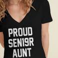 2019 Senior Aunt SEN19R Class Graduation PartyShirt Women's Jersey Short Sleeve Deep V-Neck Tshirt