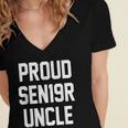 2019 Senior Uncle SEN19R Class Graduation PartyShirt Women's Jersey Short Sleeve Deep V-Neck Tshirt