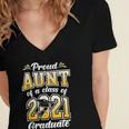 2021 Graduation Shirts For Family 2021 Graduation For Aunt Women's Jersey Short Sleeve Deep V-Neck Tshirt