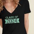 2024 Senior Class Graduation Shirt Graduate Women's Jersey Short Sleeve Deep V-Neck Tshirt