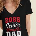 2026 Senior Band Dad Class Of 2026 Band Parent Graduation Women's Jersey Short Sleeve Deep V-Neck Tshirt