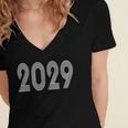 2029 Year Graduation Class Of Photo Shirt Retro Disco Women's Jersey Short Sleeve Deep V-Neck Tshirt