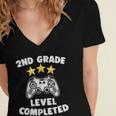 2nd Grade Graduation Video Gamer Tee Women's Jersey Short Sleeve Deep V-Neck Tshirt