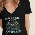 4th Grade Level Complete Gamer 4 Grade Graduation Women's Jersey Short Sleeve Deep V-Neck Tshirt