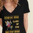 5th Grade Graduation Shirt Dabbing Unicorn Boys Class 2018 Women's Jersey Short Sleeve Deep V-Neck Tshirt